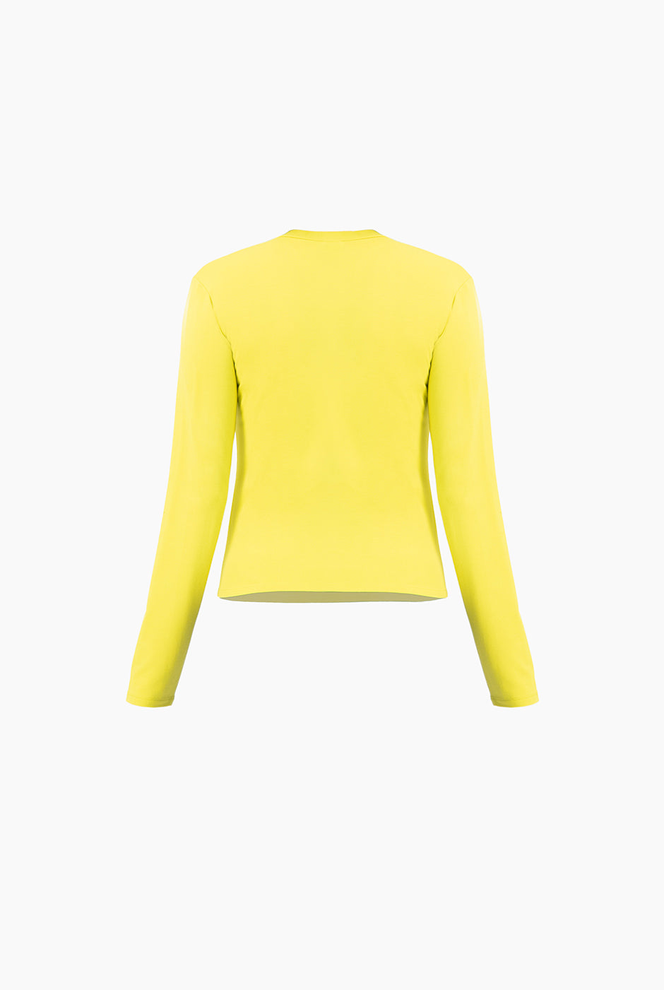 Playera básica verde claro de manga larga y cuello redondo