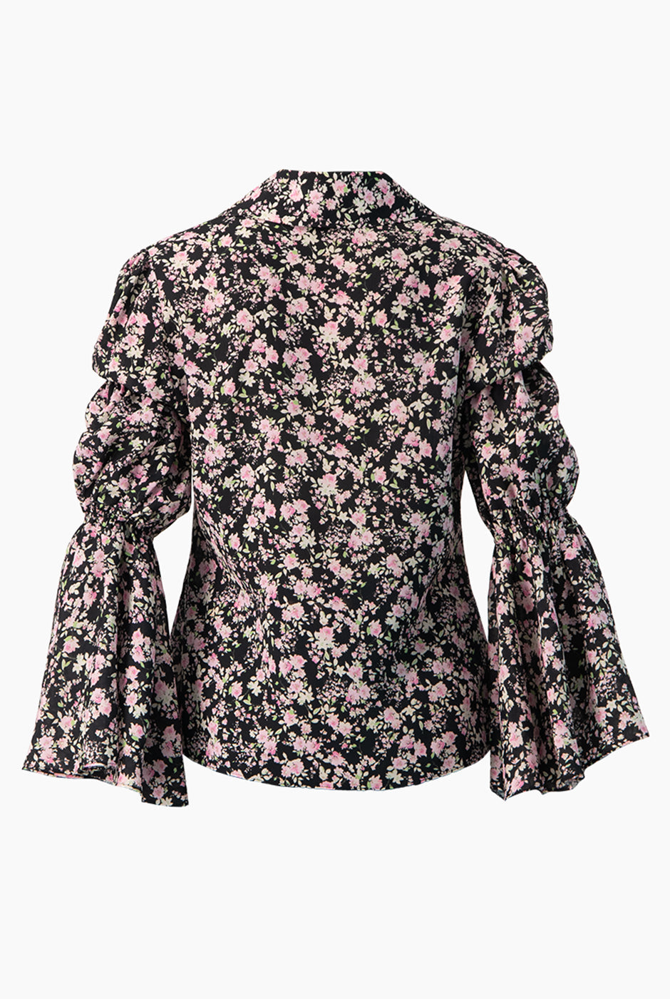 Blusa manga larga con estampado floral y cuello camisero