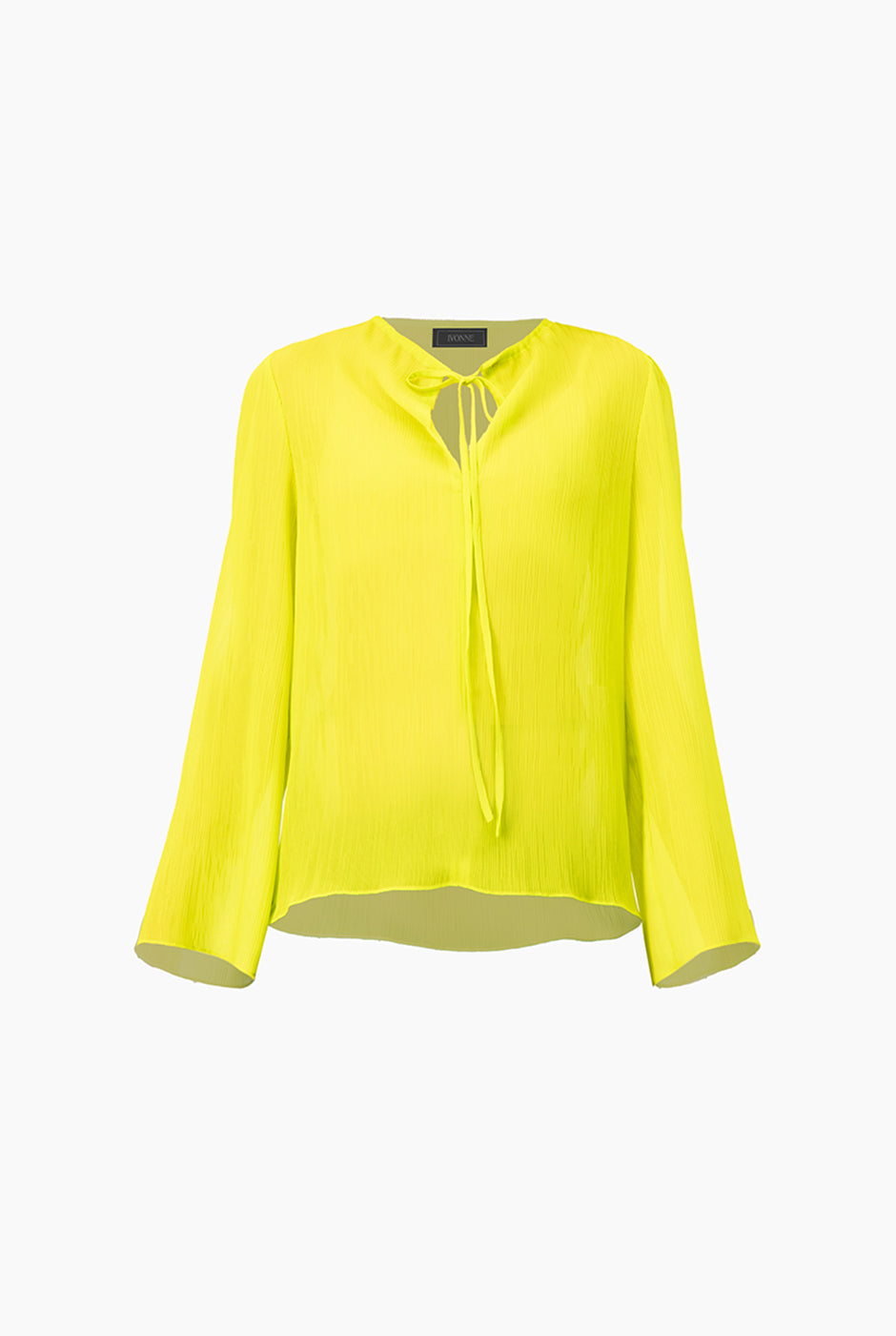 Blusa larga verde con escote en V y mangas largas