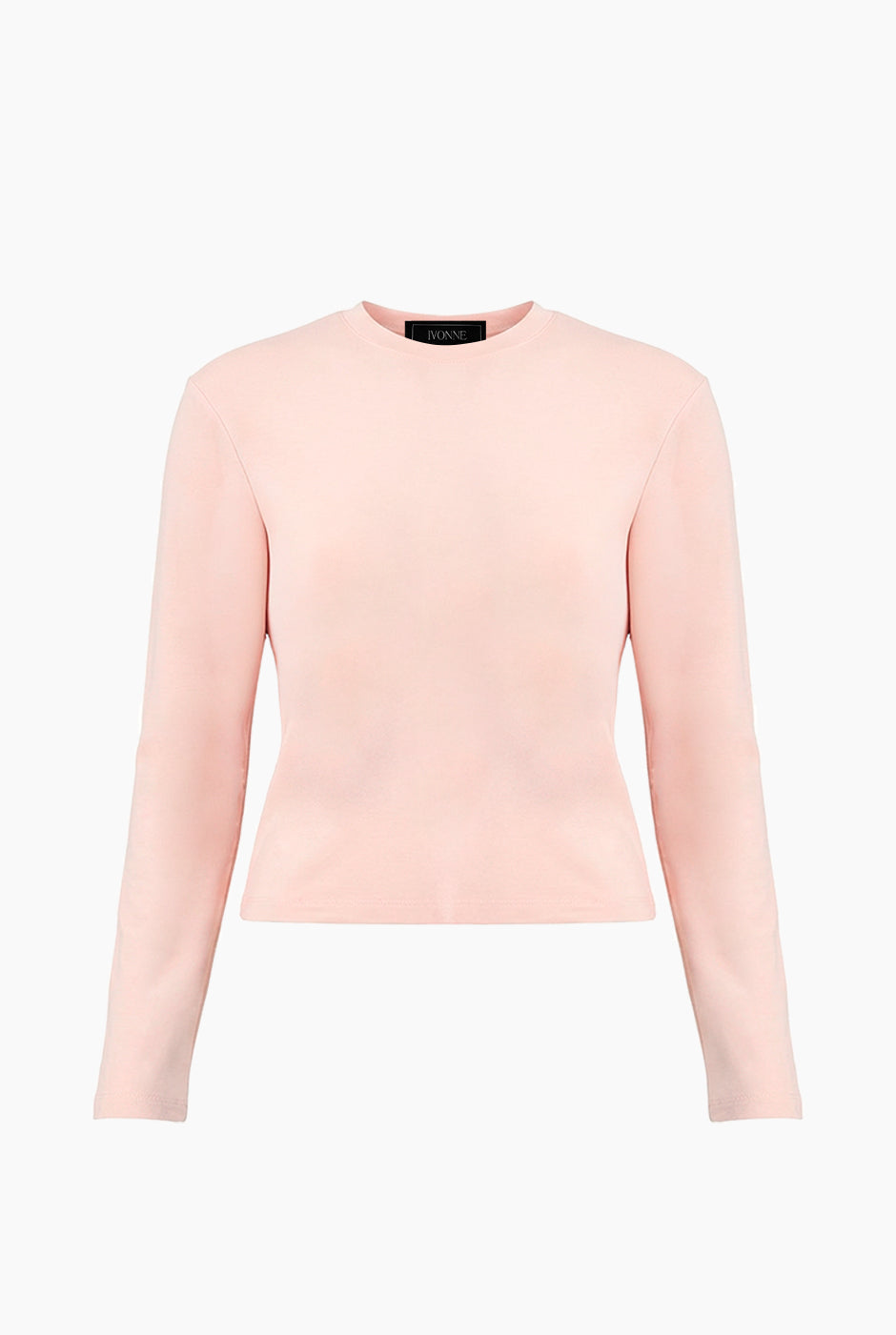 Playera básica lisa manga larga color palo de rosa