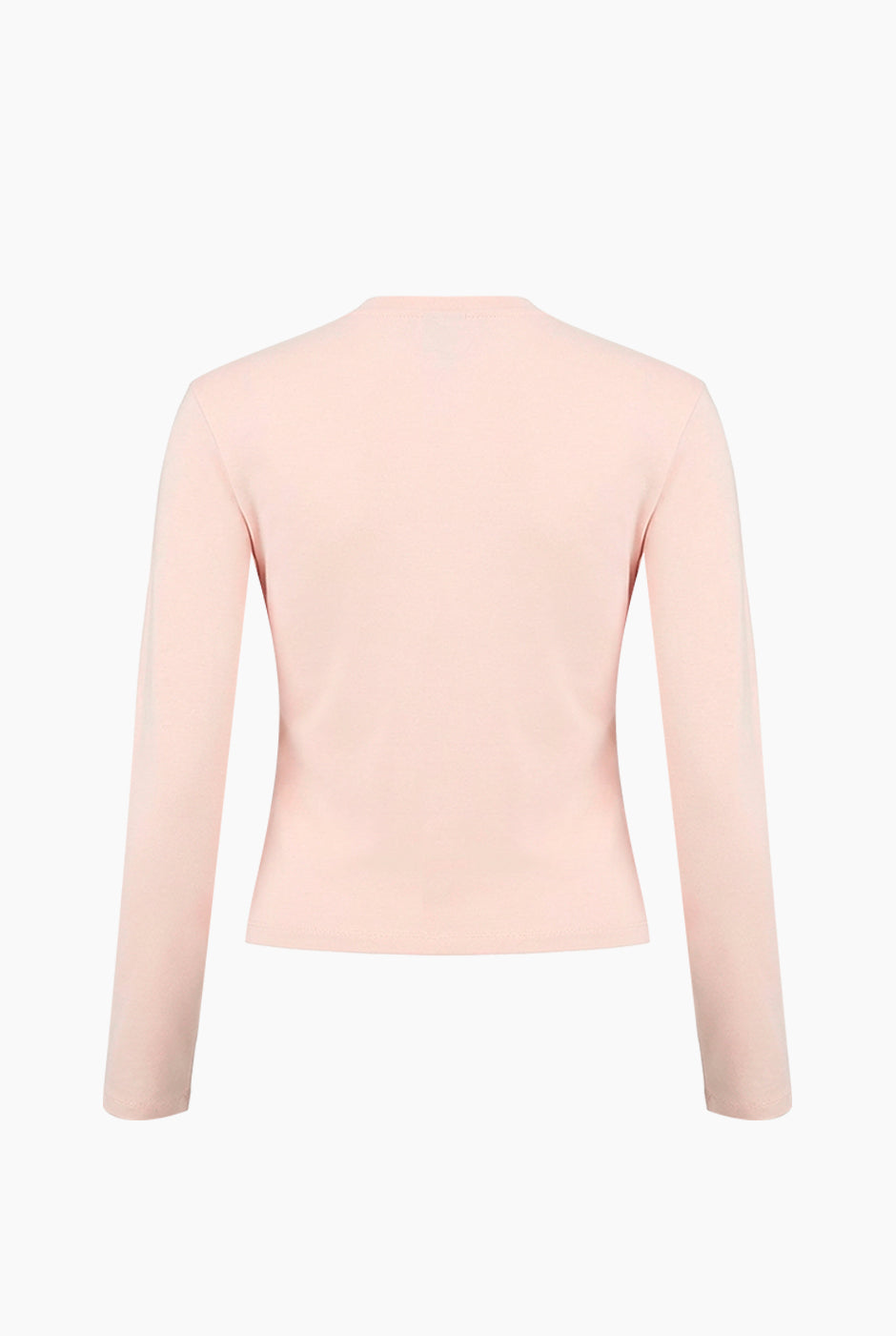 Playera básica lisa manga larga color palo de rosa