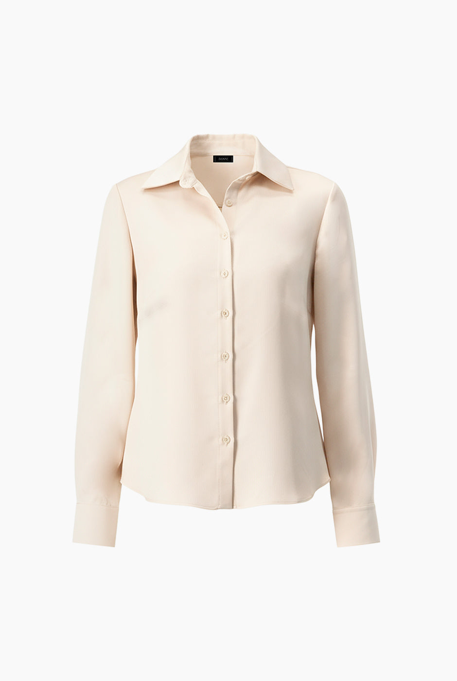 Blusa camisera marfil formal de manga larga