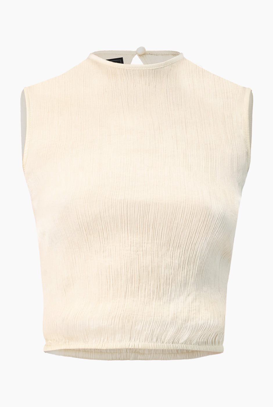 Blusa marfil sin mangas de corte recto