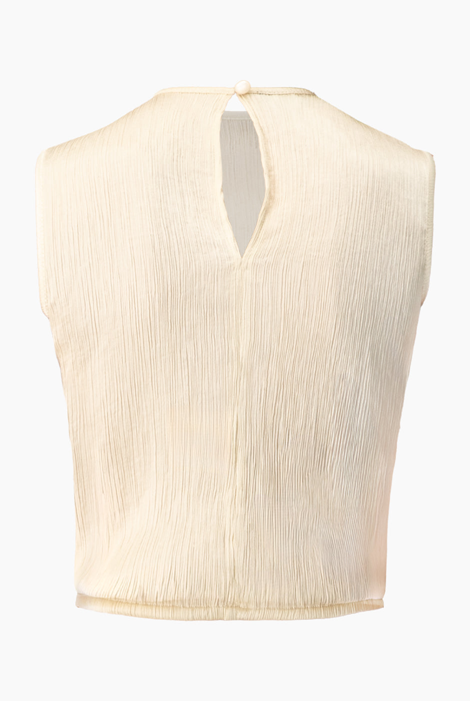 Blusa marfil sin mangas de corte recto