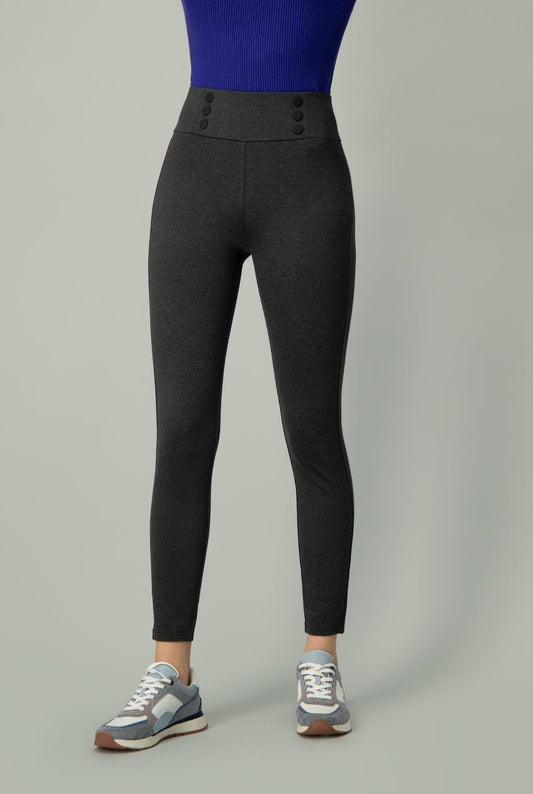 Legging Basic Snap Gris Oxford