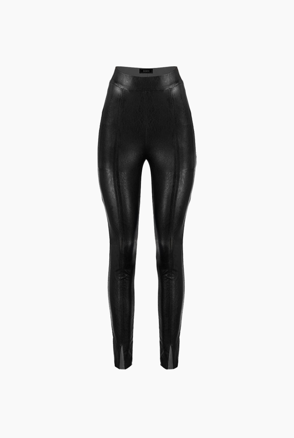 Legging negro de vinipiel con aberturas en las piernas