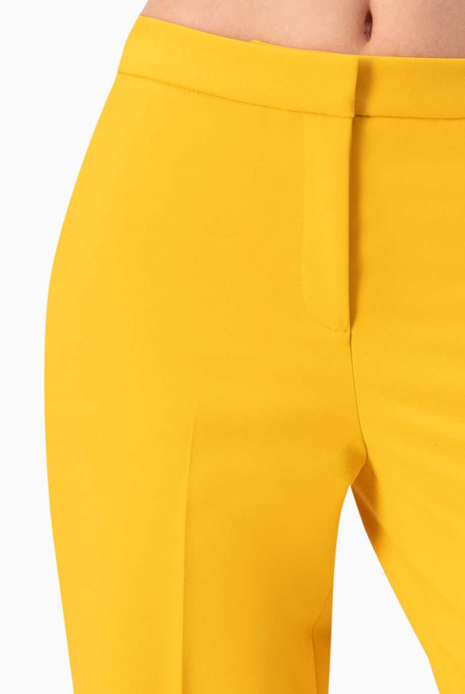 Pantalón sastreado amarillo recto con bolsillos laterales