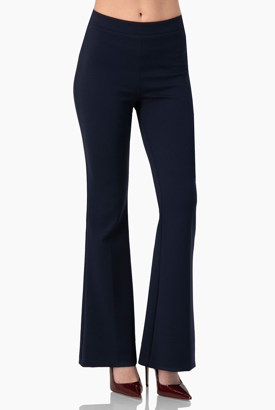 Pantalón marino semi acampanado con cierre lateral