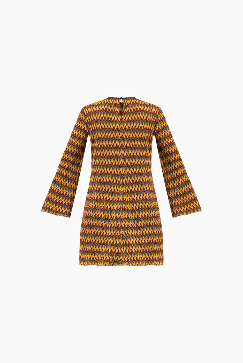 Vestido corto tejido multicolor con diadema y mangas largas