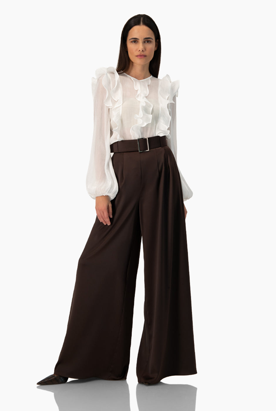 Blusa transparente de manga larga