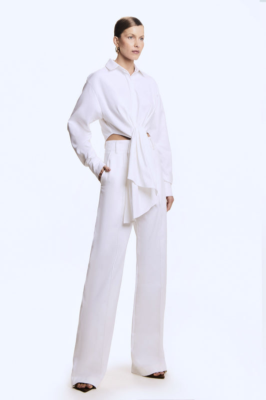 CALCA RETA FRISO FRONTAL E BOLSO COSTAS OFF WHITE